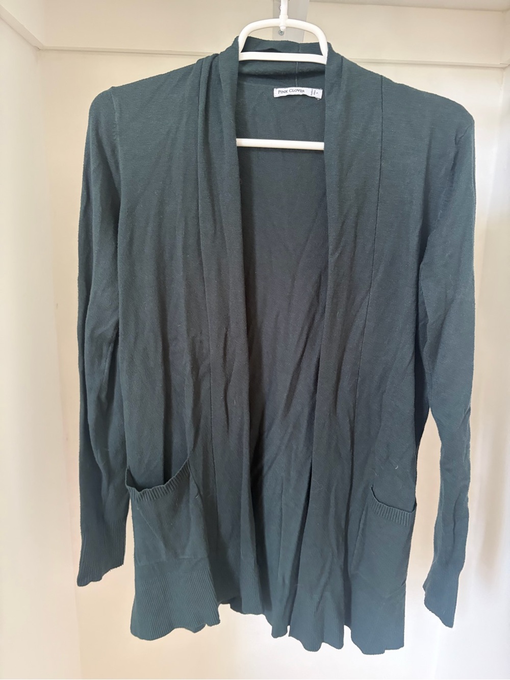 Pink Clover Deep Teal Open-Front Cardigan